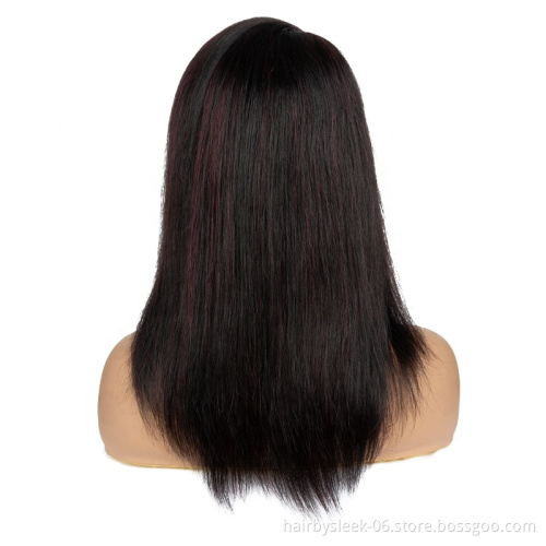 Rebecca 100% Raw Indian Human Hair Lace Front Wig natural Color Long Swiss Lace Straight Hair Wig For Black Women